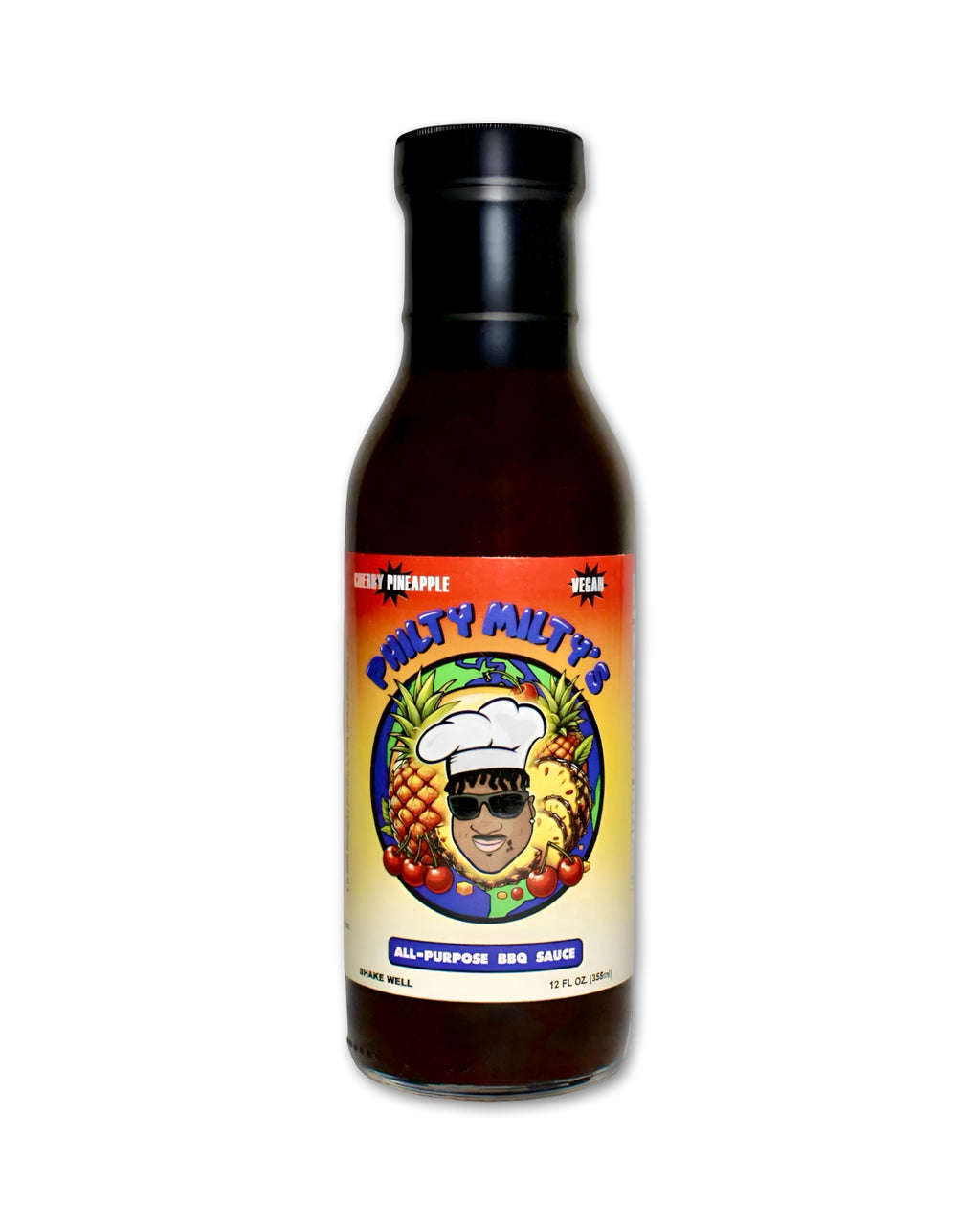 Philty Milty App Purpose Barbecue Sauce - Cherry Pineapple 12 oz - Vegan