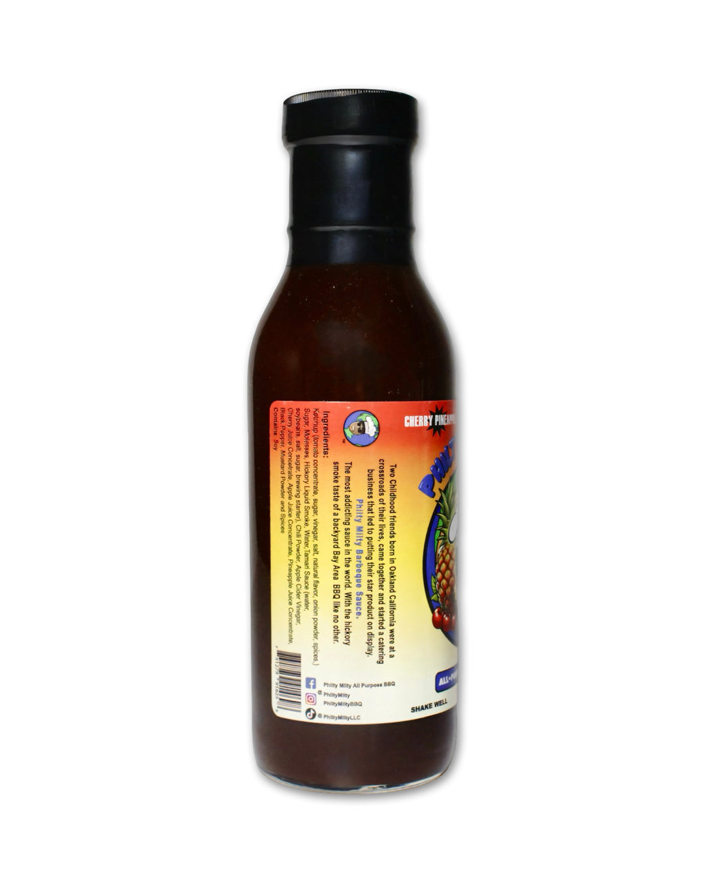 Philty Milty App Purpose Barbecue Sauce - Cherry Pineapple 12 oz - Vegan